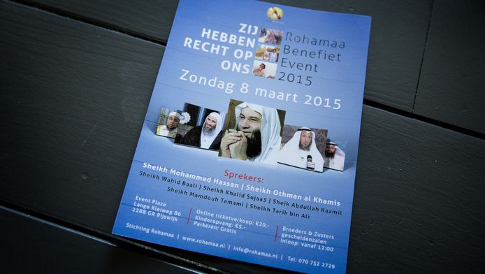 Een flyer voor het evenement, dat nu is afgelast.