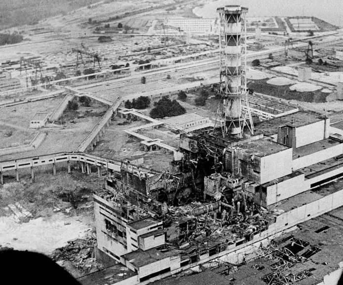 Een oude foto die vlak na de ramp in Tsjernobyl (1986) werd gemaakt.