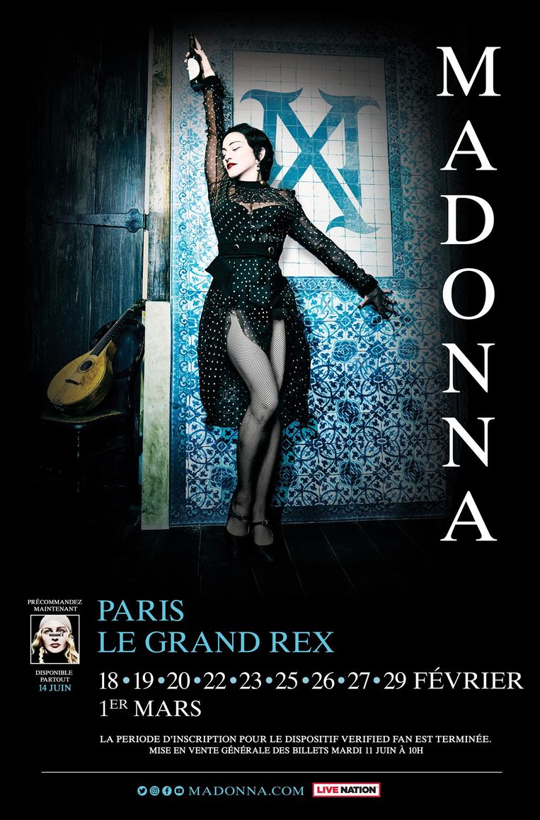 Affiche van de Madame X tour Beeld Madonna