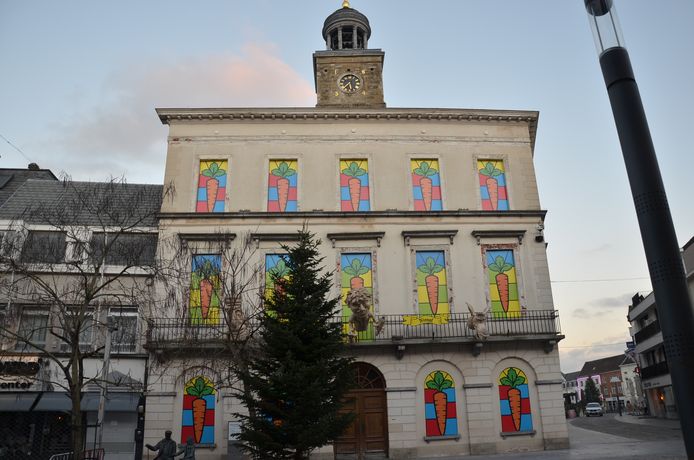 Het oud stadhuis van Ninove zit opnieuw in een carnavalsjasje.
