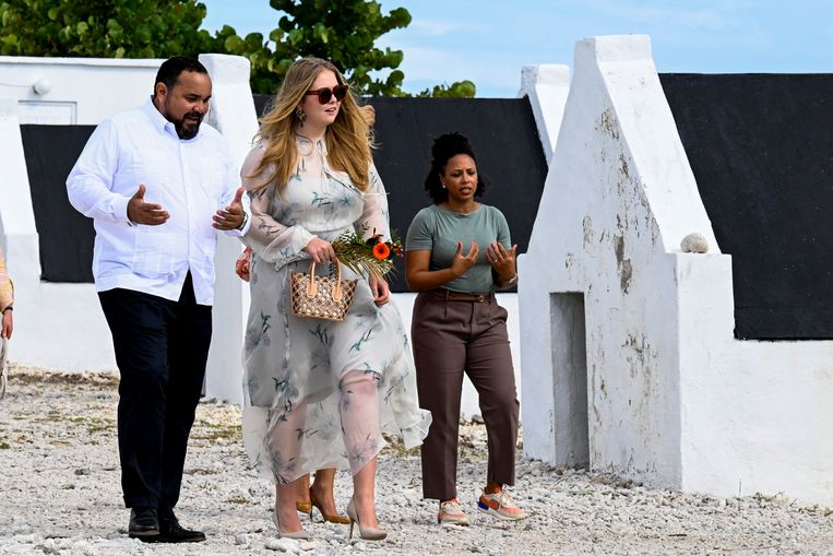Koning Willem Alexander, Koningin Maxima en Prinses Amalia brengen een bezoek aan het Caribisch deel van het Koninkrijk. Beeld Brunopress