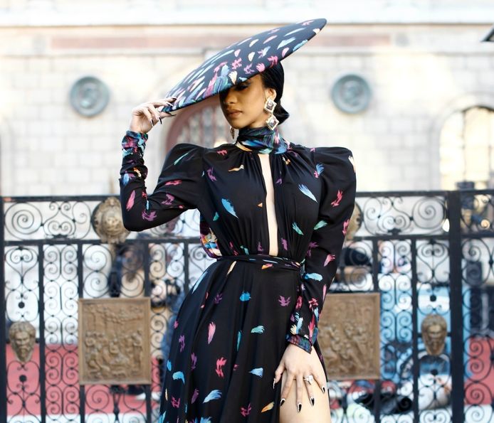 Cardi B bij de ETAM fashion show in Parijs.