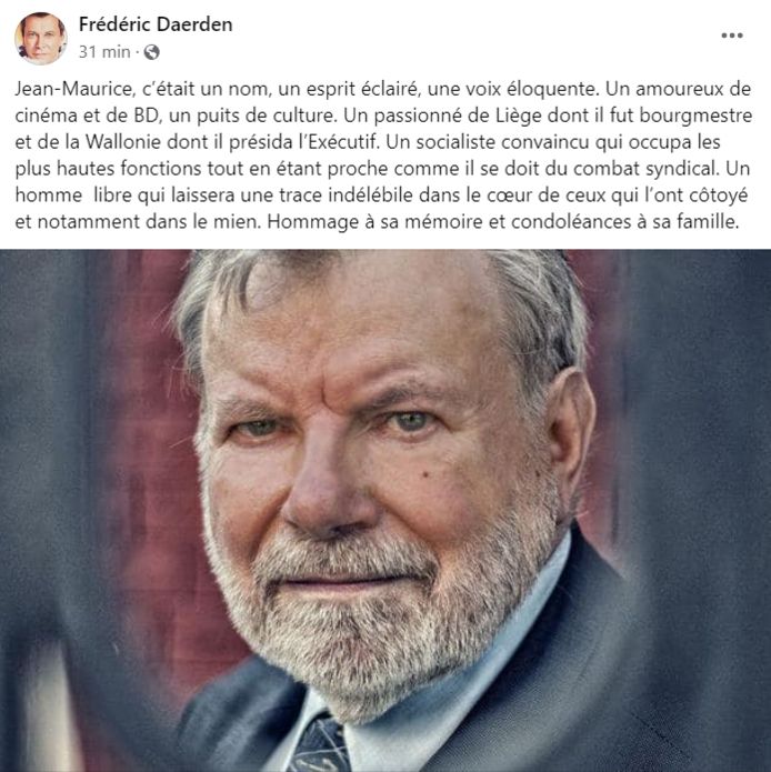 Hommage de Frédéric Daerden, président de la fédération liégeoise du PS, à Jean-Maurice Dehousse.