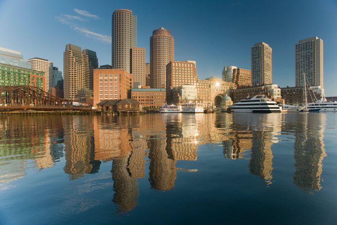 De skyline van Boston