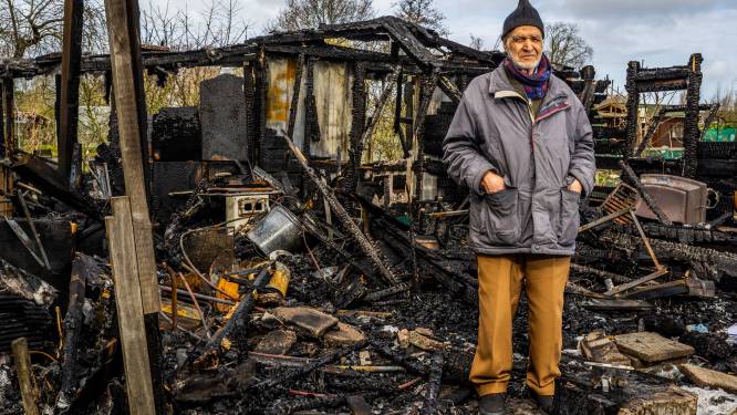 Driss (83) ziet tuinhuisje waar hij 40 jaar aan werkte in rook opgaan: ‘Misschien is het wel goed zo’