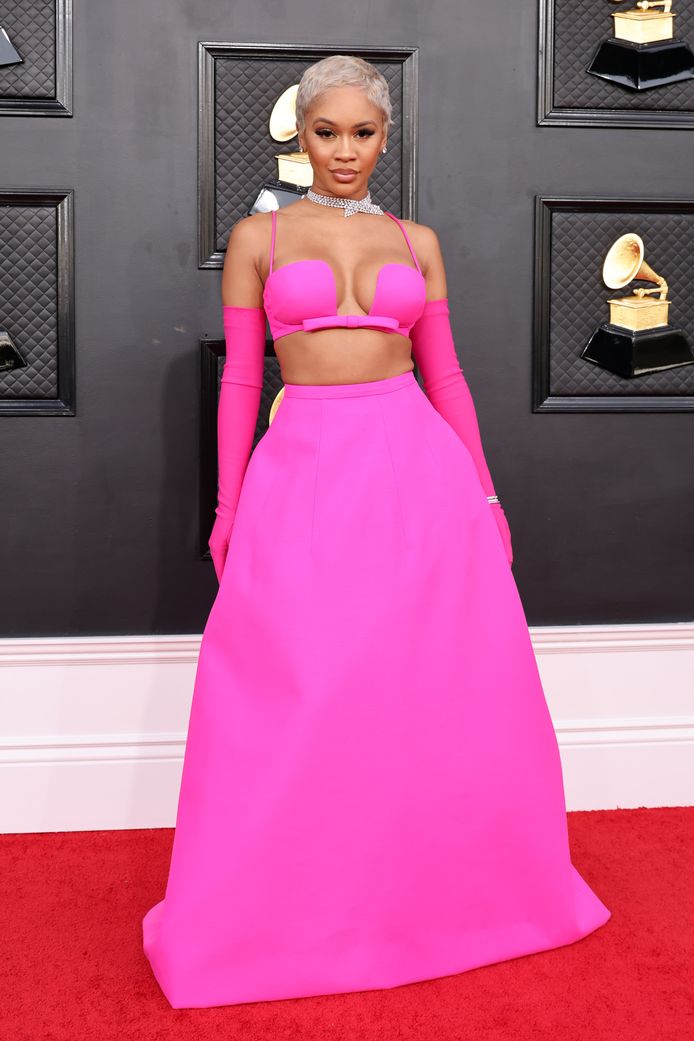 Rapper Saweetie op de afgelopen Grammy Awards.