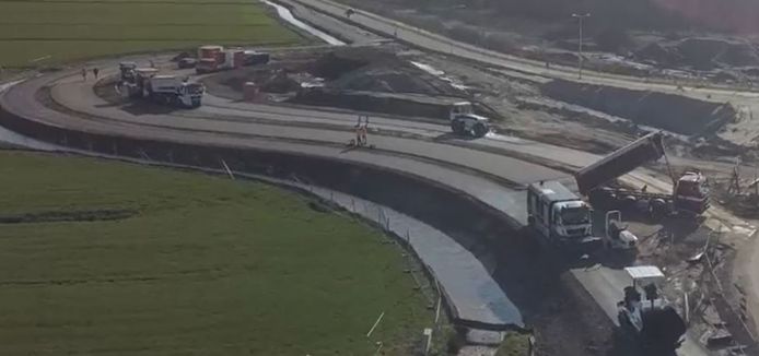 Werkzaamheden aan de N24 bij Oud-Alblas.