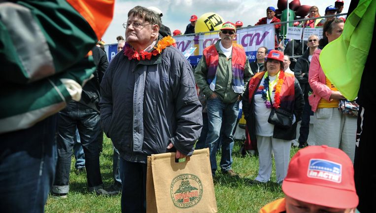 Demonstratie tegen bezuinigingen bij de sociale werkplaatsen in 2011. Beeld Marcel van den Bergh