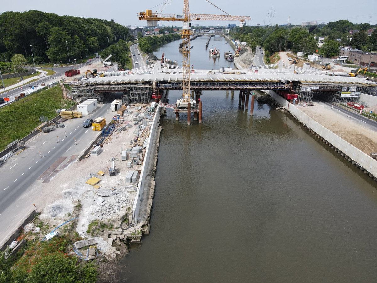 ARCHIEF: Aanleg nieuwe Bergwijkbrug Merelbeke