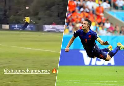 Zo vader, zo zoon: Shaqueel van Persie (15) kopieert legendarische WK-goal van papa Robin