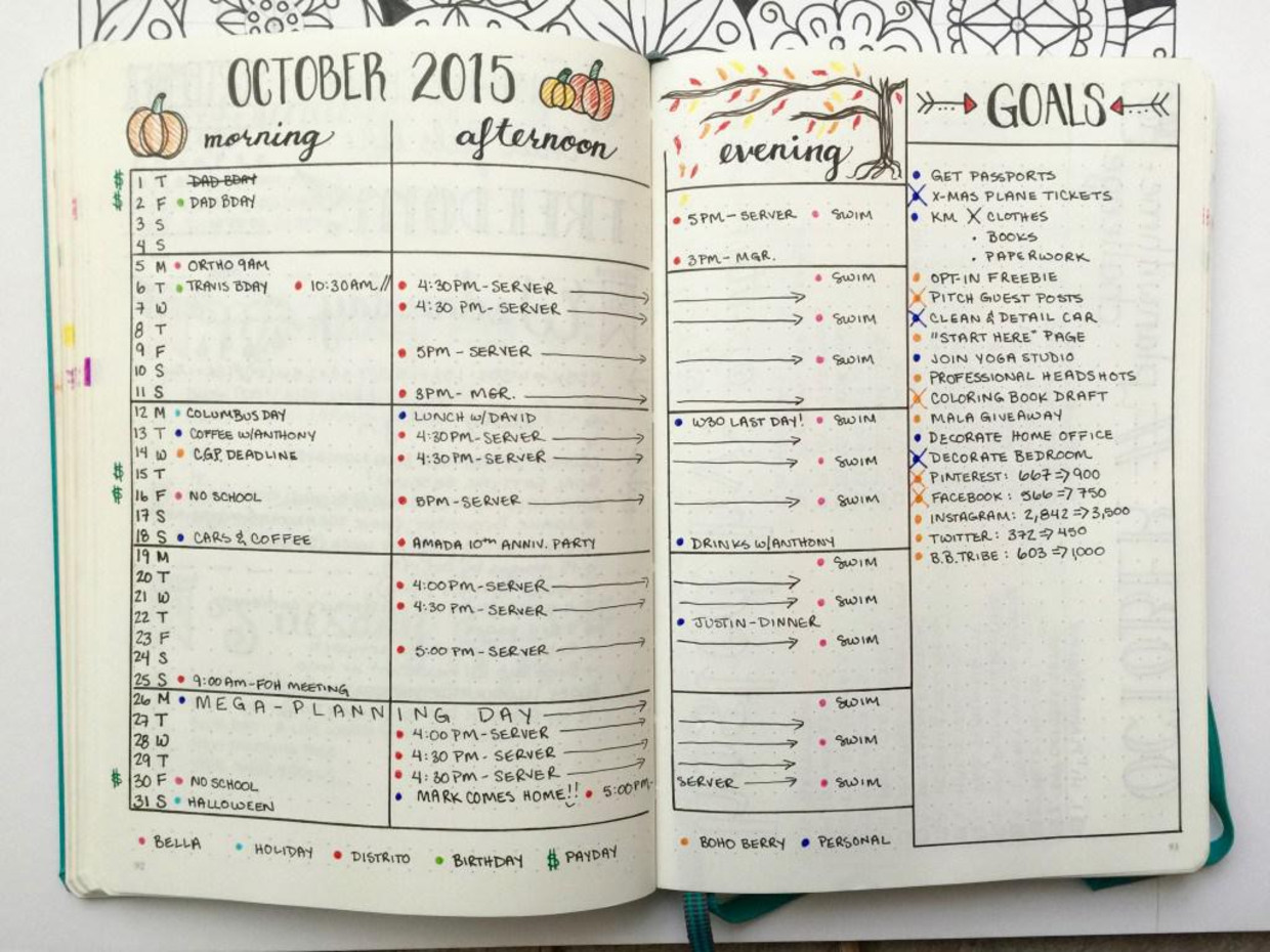 Een voorbeeld van een Bullet Journal Beeld Boho Berry