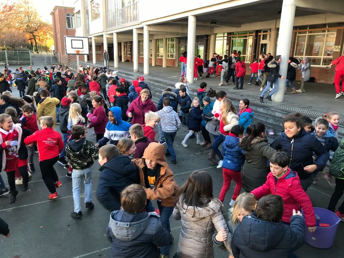 Ook op de lagere school van Don Bosco in Halle werd Rode Neuzendag gevierd.