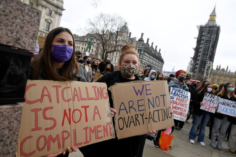 Een demonstratie, afgelopen zaterdag in Londen. Beeld REUTERS