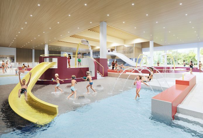 Ontwerp van het interieur van het nieuwe zwembad de Tongelreep in Eindhoven.