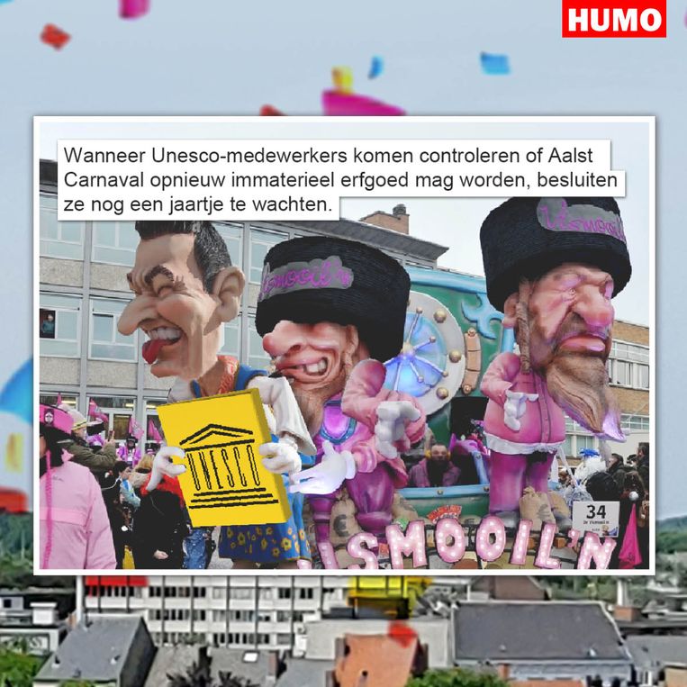Gat van de wereld op Aalst Carnaval Beeld Humo