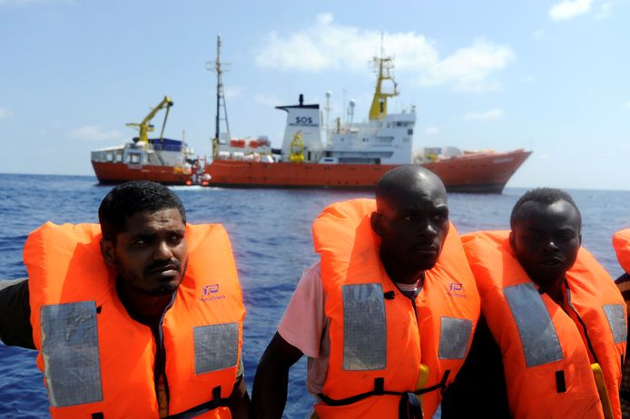 Aquarius, het schip waarmee Artsen zonder Grenzen en SOS Méditerranée vluchtelingen redden op de Middellandse Zee.