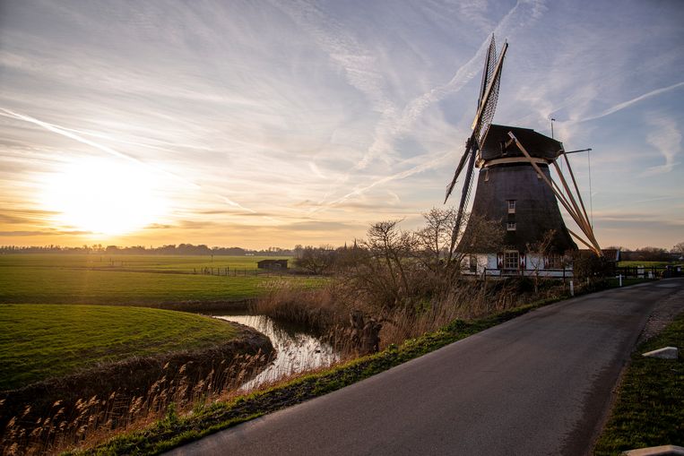 De Mondriaanmolen, aan de Gein, vlakbij Abcoude. Beeld Rink Hof 