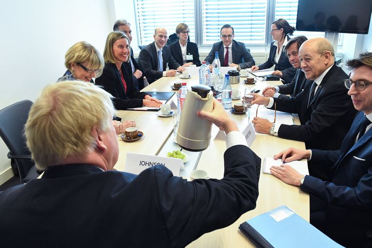 Europese ministers van Buitenlandse Zaken ontmoetten elkaar in Luxemburg. Beeld EPA
