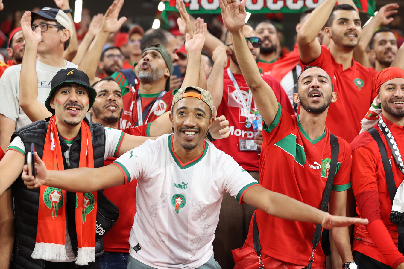 Marokko werd in het Education City Stadion in Doha gesteund door een grote supportersschare.