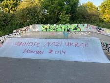 Teksten gericht tegen Oekraïne op Hellevoetse skatebaan gekalkt