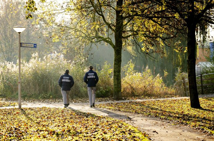 Beveiligers zijn ingezet door de gemeente in het Gijs van Andelpark in Gorinchem.