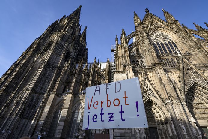 In Keulen eisten de demonstranten een verbod op de partij AfD.