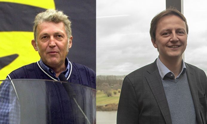 Links: Jef Elbers, rechts: Kenneth Taylor, de voorzitter van het Vlaams Audiovisueel Fonds.
