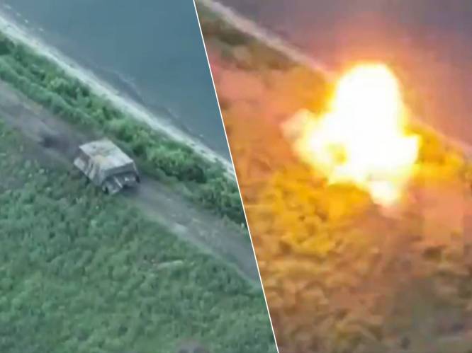 KIJK. Russische soldaten vergeten luikje 'schildpadtank' dicht te doen: Oekraïense drone heeft geen genade
