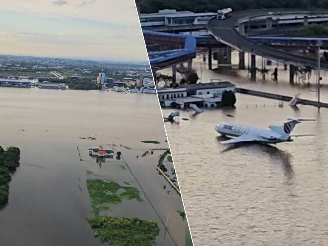 KIJK. Is het een boot of een vliegtuig? Luchthaven Brazilië volledig onder water door noodweer