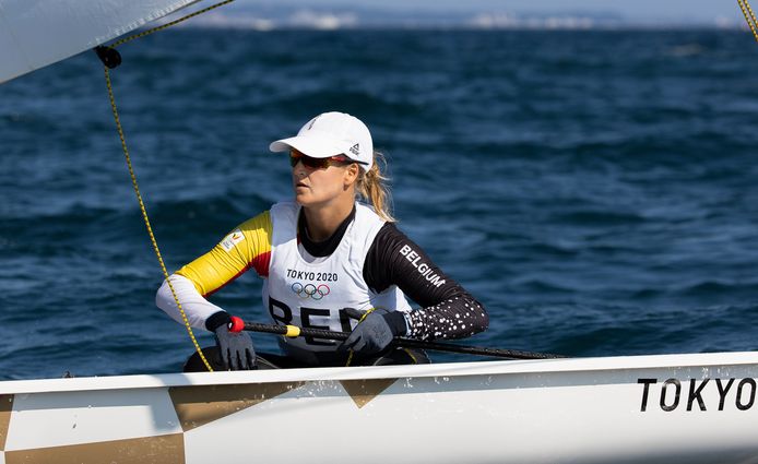 Emma Plasschaert op de Olympische Spelen.