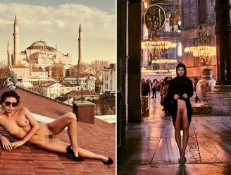Naaktmodel Marisa Papen (26) uit de kleren aan bekende Turkse moskee