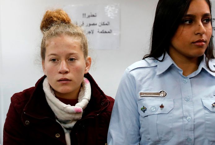 Ahed Tamimi (L)