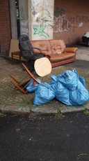Dépôts clandestins à l'angle de la rue du Garde-Barrière et de la rue Chet à Montignies-sur-Sambre (Charleroi)