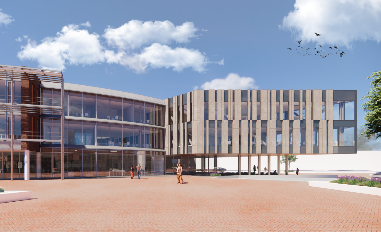 Zo ziet het nieuwe gemeentehuis van Land van Cuijk eruit balanceren op