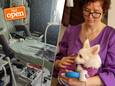 Ellen DeBorger, hier met haar hondje Witteke, opende dit jaar in haar huis de deuren van haar voetverzorgingspraktijk.