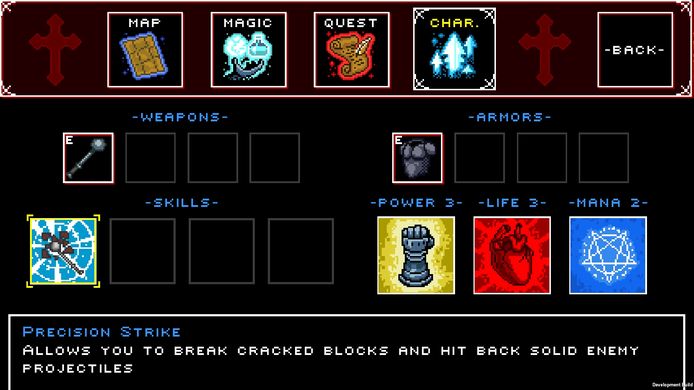 Een van de verschillen met ware NES-games uit de jaren 80 en 90: de systemen die achter 'Infernax' lopen.