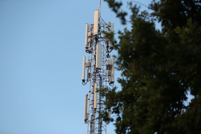 De brand woedde bij een zendmast aan Hollewegje in Roosendaal.