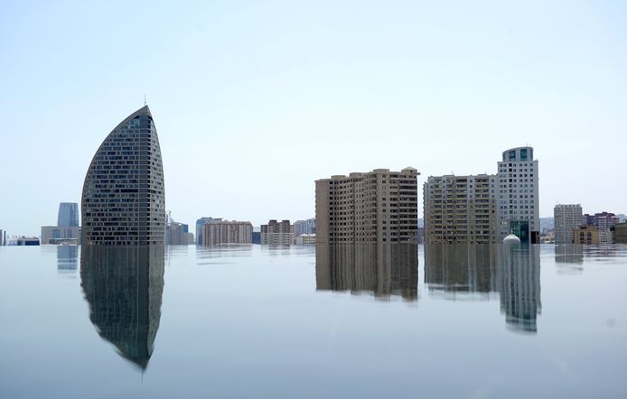 De skyline van Baku, hoofdstad van Azerbeidzjan.