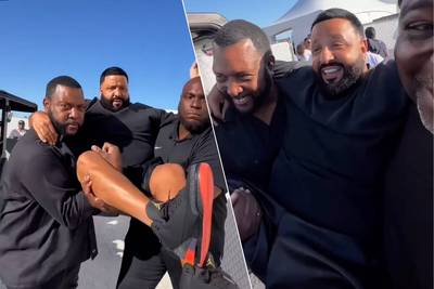 KIJK. DJ Khaled eist dat hij gedragen wordt door bodyguards om zijn schoenen niet vuil te maken