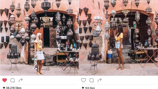 Freaky: na-aapster maakt exact dezelfde foto's als blogster