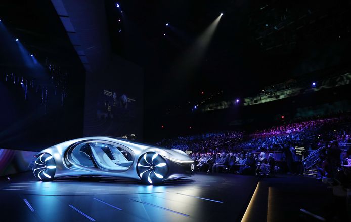 De Mercedes-Benz Vision AVTR die werd voorgesteld op de CES 2020.