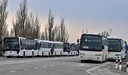 Russische bussen staan klaar voor inwoners van het belegerde Marioepol.