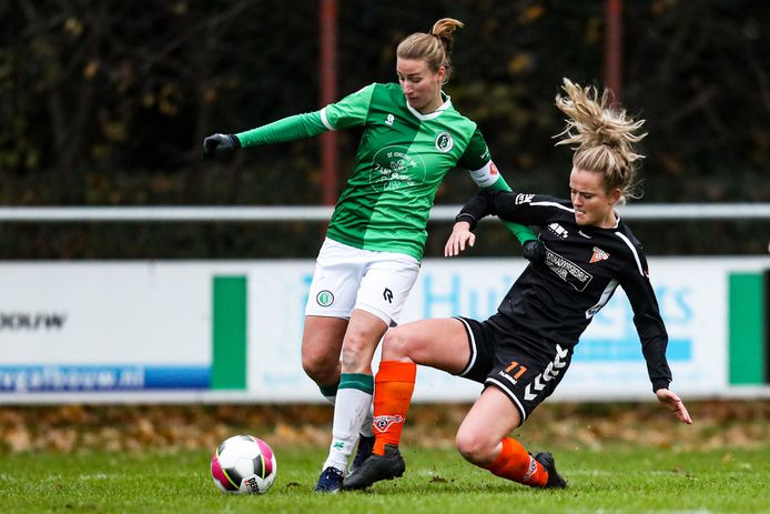Pleun van Ginneken was met een goal weer belangrijk voor Bavel Vrouwen.