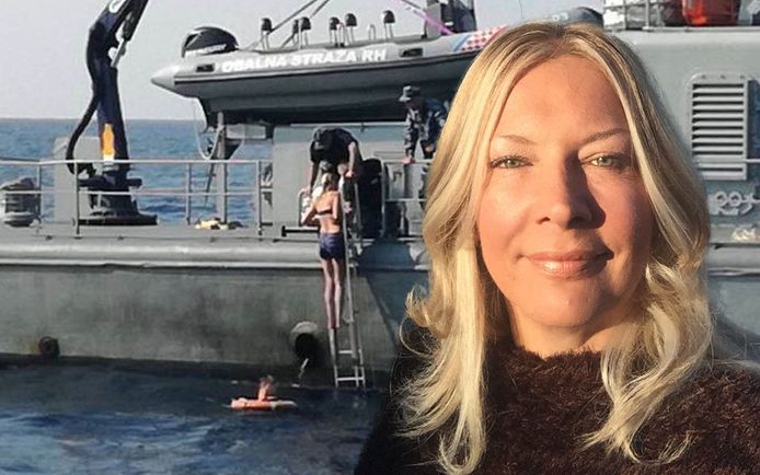 Kay Longstaff (46) viel 's nachts van het cruiseschip, op ongeveer 100 kilometer van de kust.