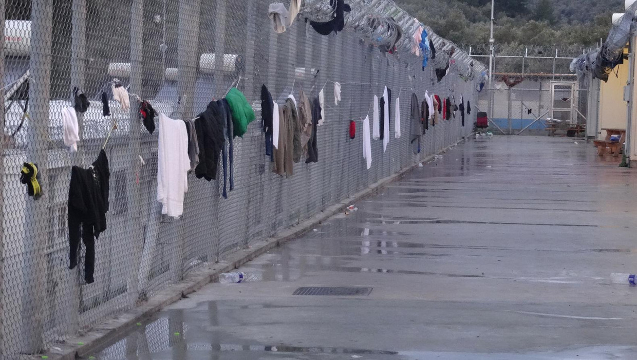 Het vluchtelingenkamp Moria op Lesbos, Griekenland. Beeld anp