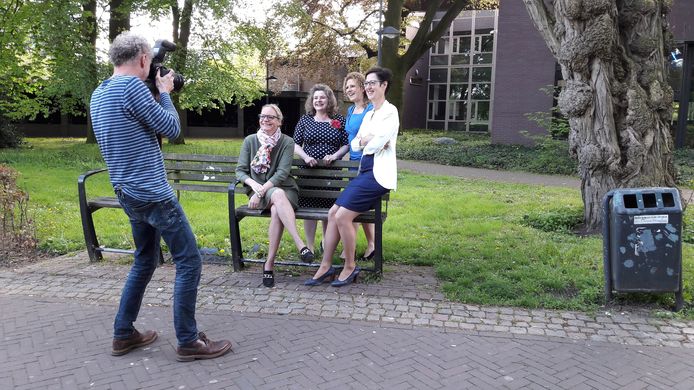 De vier vrouwelijke wethouders in Gemert-Bakel: Anke van Extel, Wilmie Steeghs, Inge van Dijk en Miranda de Ruiter