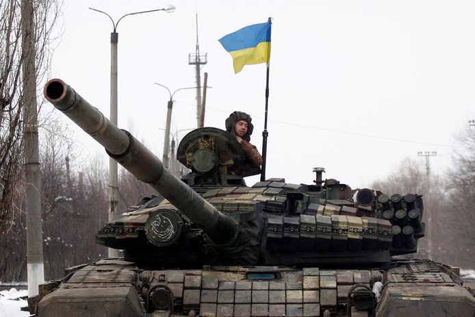 Oekraïense troepen in de regio Loehansk.