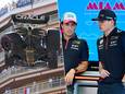 Links: de RedBull van Pérez.
Rechts: Pérez en Verstappen.