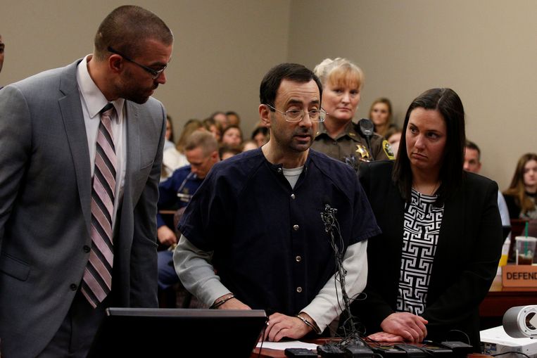 Larry Nassar in de rechtbank. Beeld REUTERS