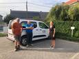 Zwalm: Schepen Francia Neirinck met de schattingscommissie.